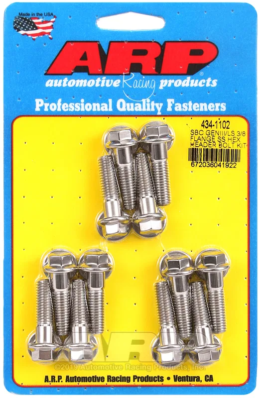 434-1102 – ARP Exhaust Header Bolt, For Use With Chevy LS V8 Engines M8 Thread Size 1.181 Inch Length Hex Style Head ...